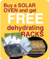 Free racks with purchase of solar oven